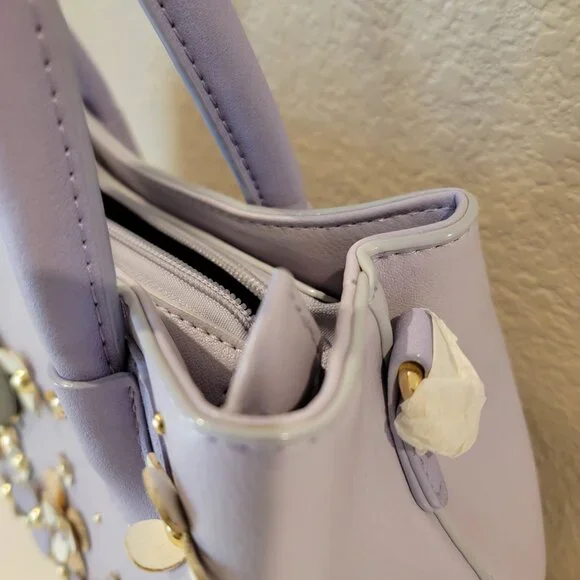 Imoshion USA Lavender Floral Satchel Bag | Vegan Leather | NWT - Picture 5 of 15